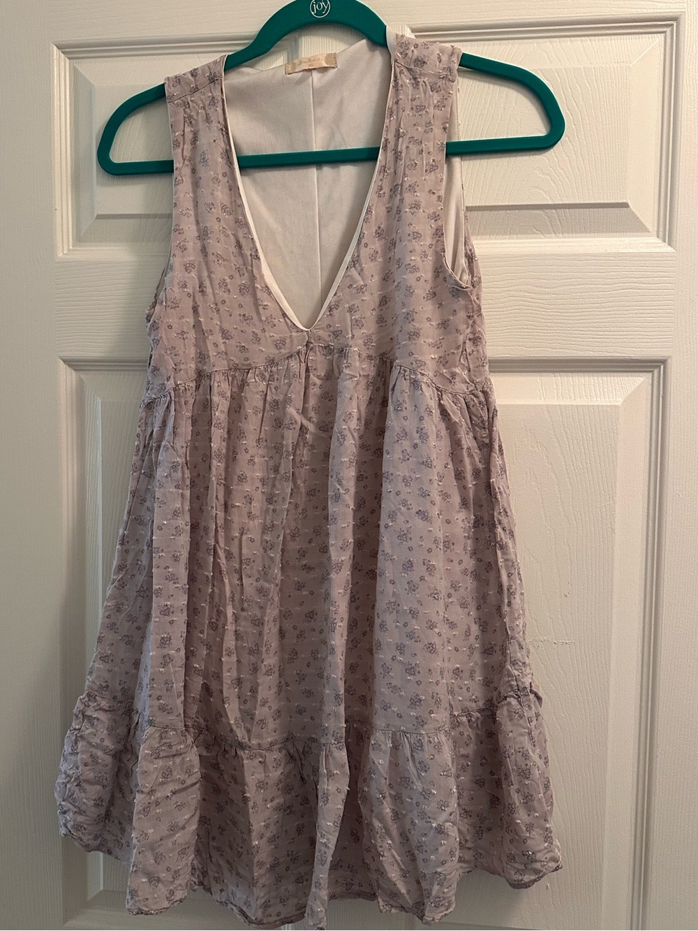 Altard Sate Light Lavender Floral Tiered Sleeveless Dress